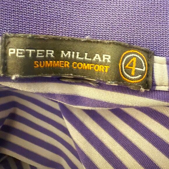 Peter Millar Summer Comfort Performance Polo, Purple & White, Size XL - Picture 6 of 6
